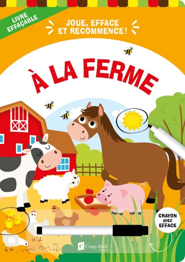 Livre d'activités effaçable - À la ferme