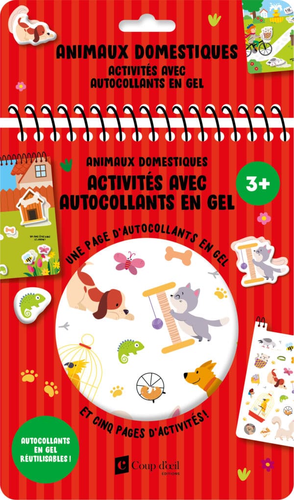 Activités avec autocollants en gel - Animaux domestiques