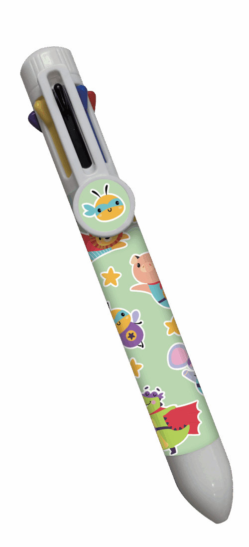 Stylo 8 couleurs – Superhéros