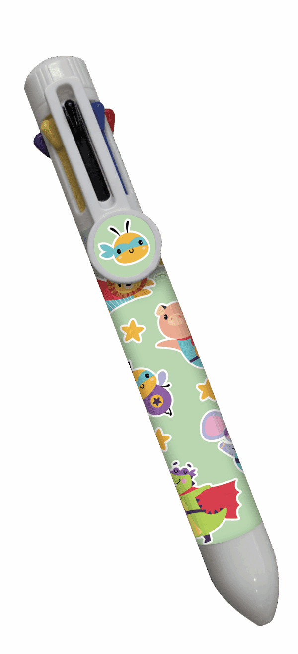 Stylo 8 couleurs - Superhéros