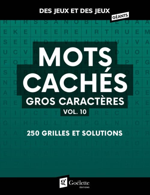 Des jeux et des jeux géants – Mots cachés gros caractères vol. 10