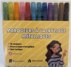 Marqueurs à l'acrylique métalliques Jade Lachine