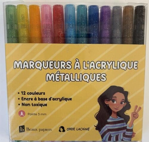 Marqueurs à l&rsquo;acrylique métalliques Jade Lachine