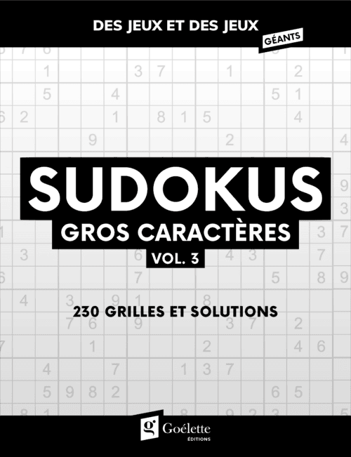 Des jeux et des jeux gros caractères – Sudokus vol. 3